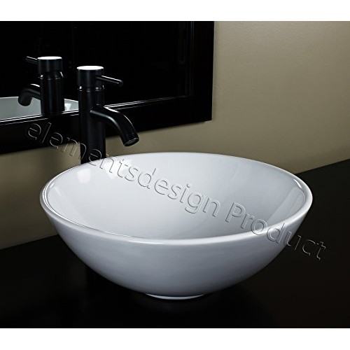 Bathroom Ceramic Porcelain Vessel Sink CV7226E3 Oil Bronze Faucet Drain - B00LH24ZMO